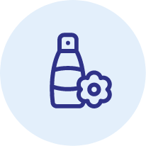 Fabric conditioner icon on light blue button