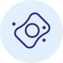 Detergent pods icon on light blue button