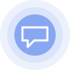 Live chat symbol on blue pulsating button